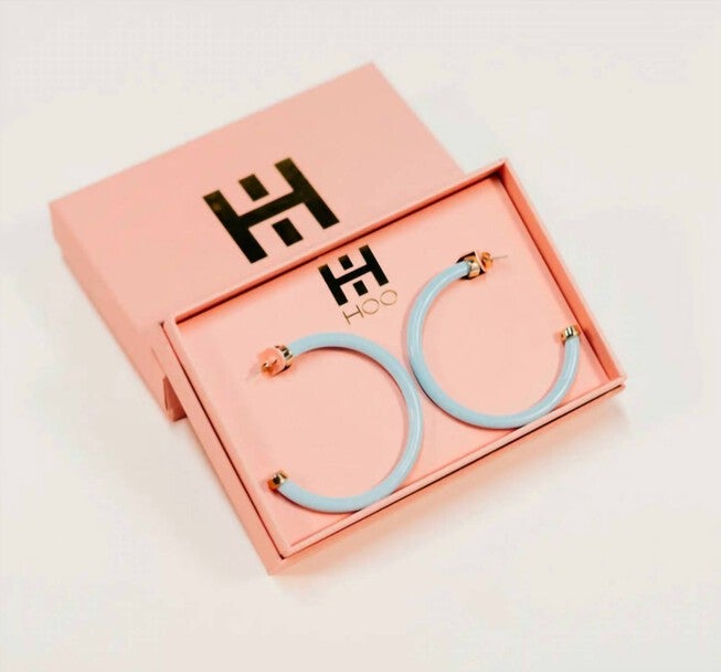 HOOP EARRINGS IN SURF BLUE, Surf Blue / Light Blue, hi-res image number null