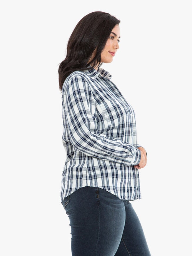 Plaid Western Shirt, WHITE / White, alternate image number null