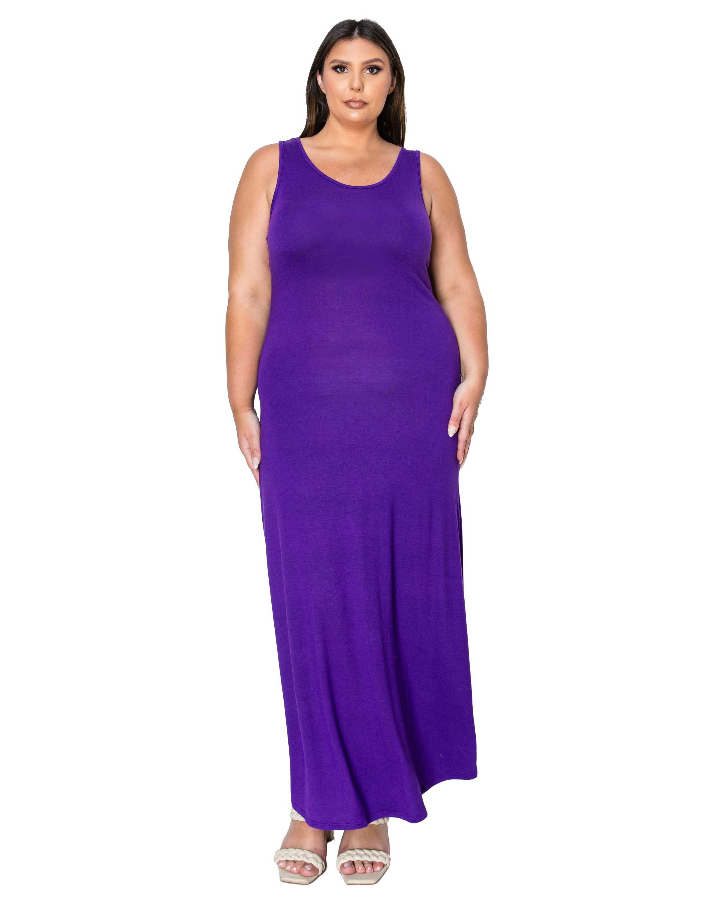 CAMO SIGNATURE SLEEVELESS MAXI DRESS, Purple / Purple, hi-res image number 0