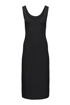 Ribbed Black Midi Dress