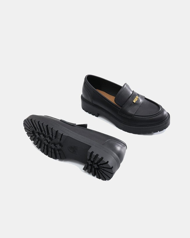 Sam Lucky Penny Leather Loafers, Black / Black, alternate image number null