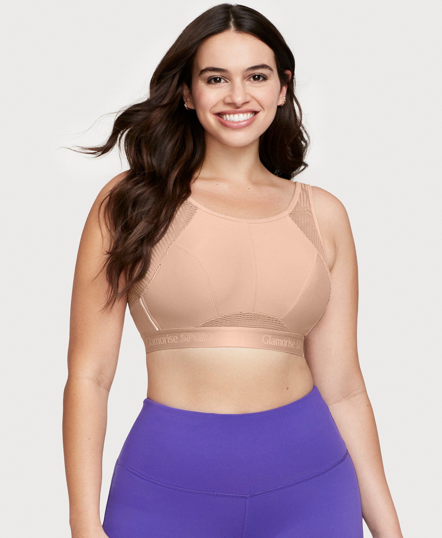 No-Sweat Mesh Sports Bra, Cafe / Tan, hi-res image number 0