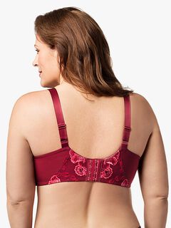Glamour Embroidery Underwire Bra, Burgundy / Burgundy, alternate image number 2