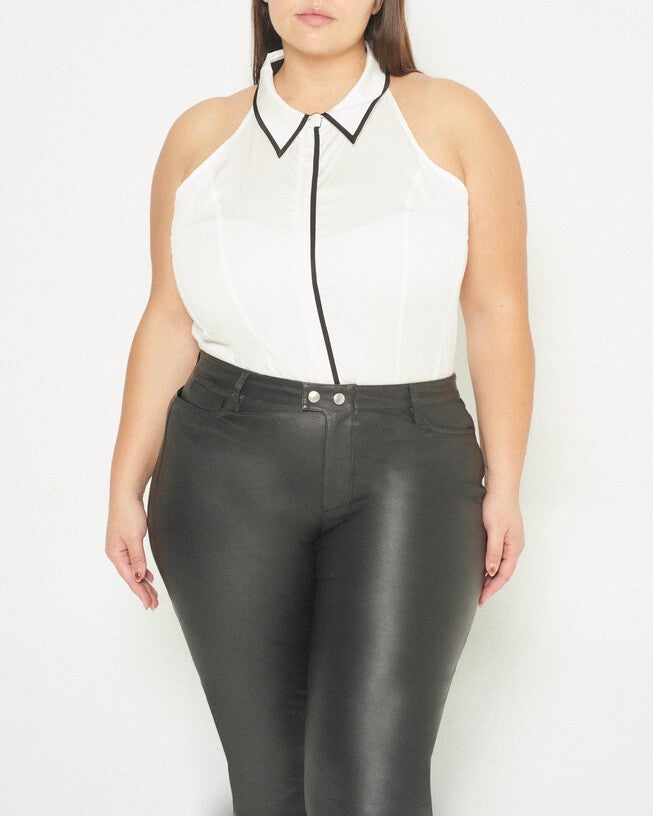 Reese Halter Blouse, White / White, alternate image number 2