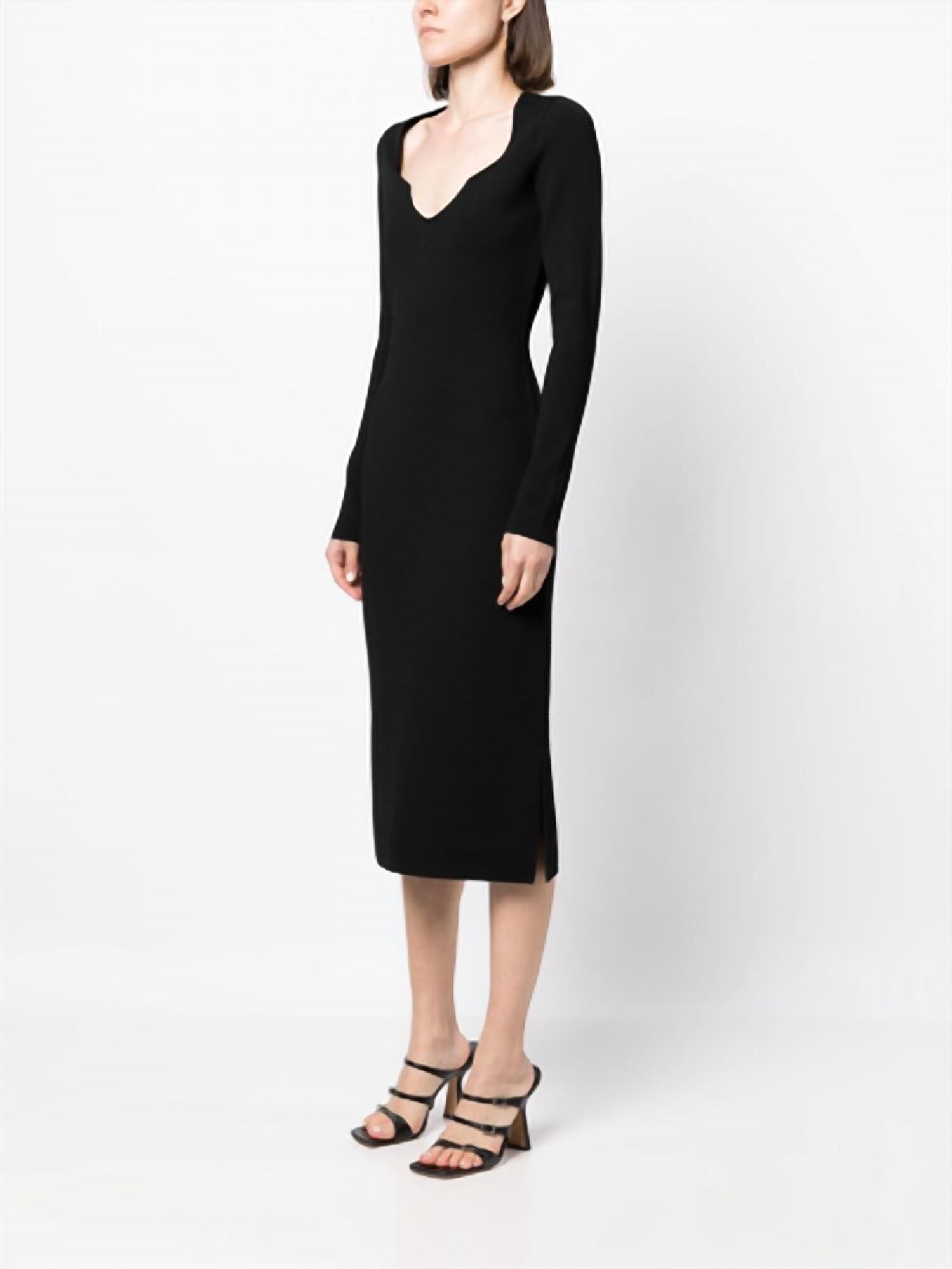 IMKA CASHMERE MIDI DRESS, Black / Black, alternate image number 1