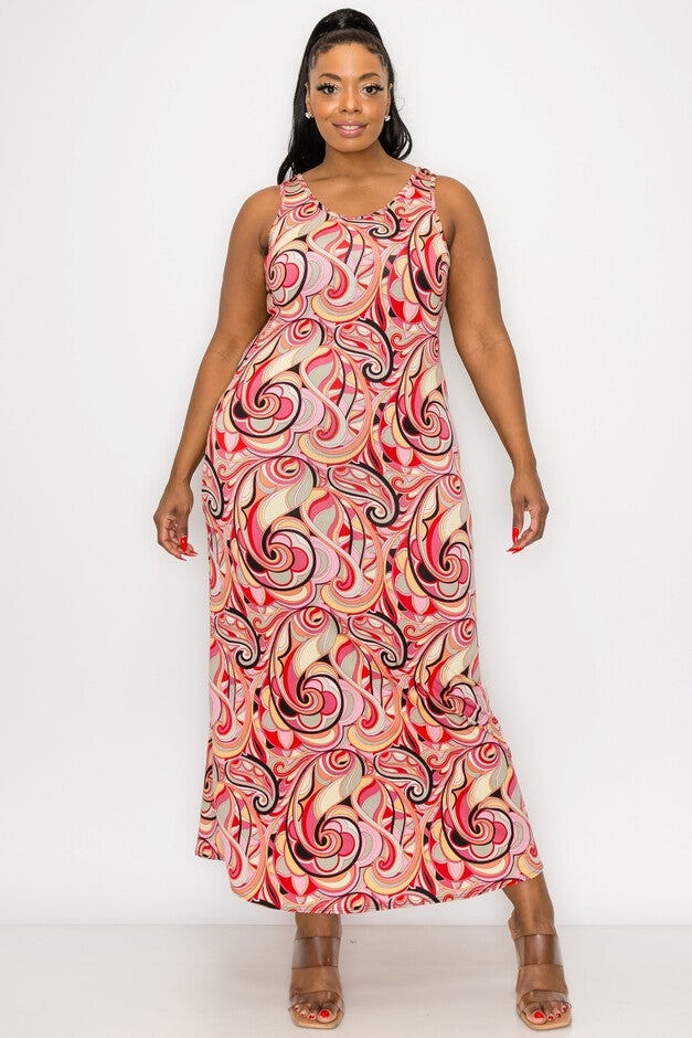 ARIES SLEEVELESS MAXI DRESS, RedBlack / Red, hi-res image number 0