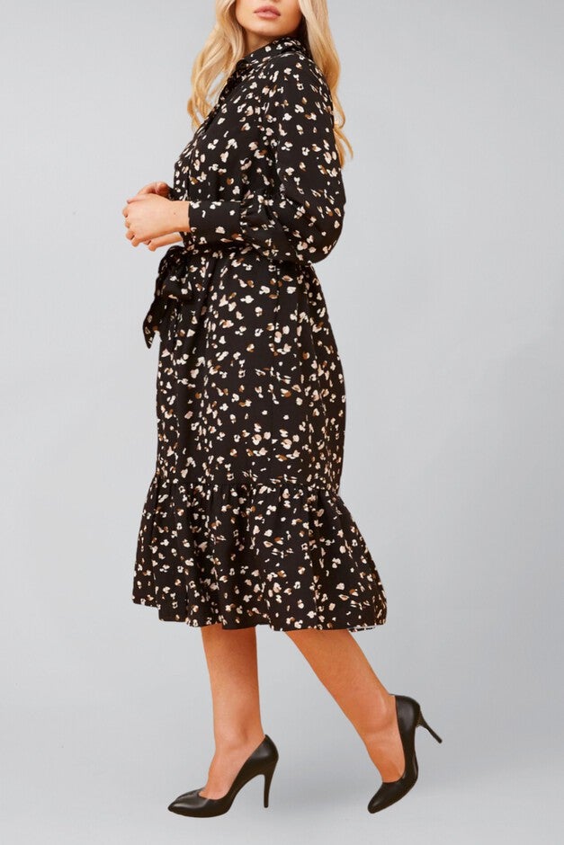 Renee Maxi Shirt Dress Printed Black, Black / Black, alternate image number 2