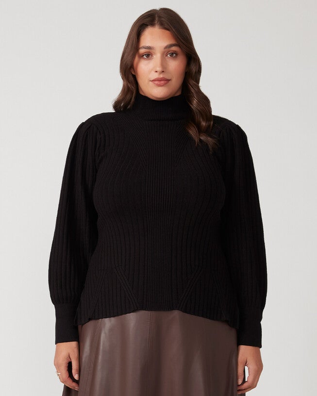Rae Ribbed Knit, Black / Black, hi-res image number 0