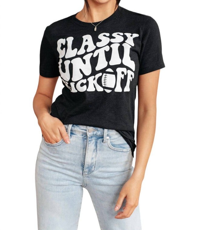 CLASSY UNTIL KICKOFF SHIRT, Black / Black, alternate image number null