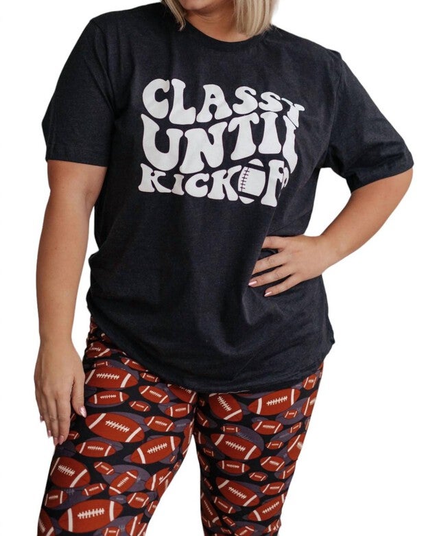 CLASSY UNTIL KICKOFF SHIRT, Black / Black, alternate image number null