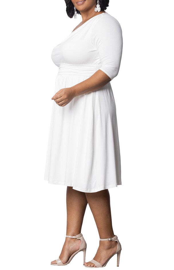 Draped in Class Dress, IVORY / Ivory, alternate image number null
