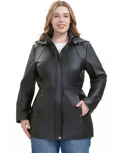 Elena Leather Parka Coat