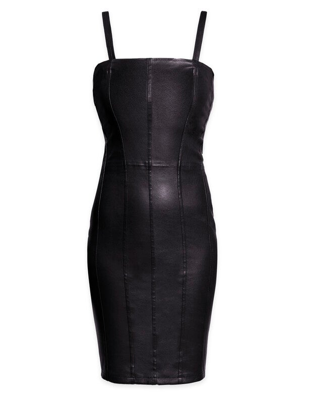 Revenge Stretch Leather Dress | Dia & Co Revenge Stretch Leather Dress | Dia & Co