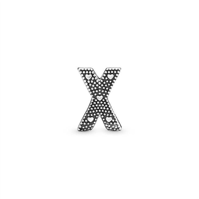 LETTER X CHARM IN SILVER, Silver / Silver, alternate image number null