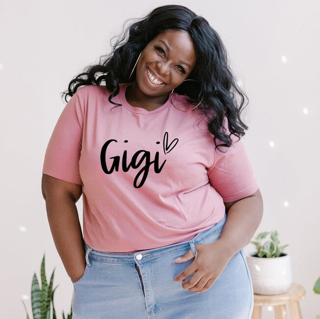Gigi Heart Short Sleeve Graphic Tee, Mauve / Mauve, hi-res image number null