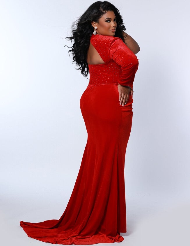 THROTTLE EVENING GOWN, Crimson / Red, alternate image number 2