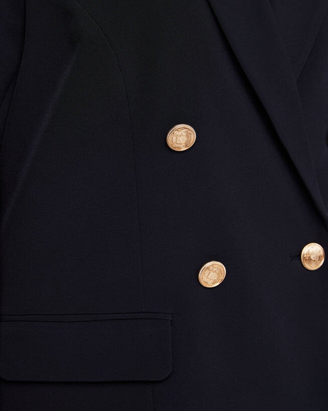 Savannah Double-Breasted Blazer, Black / Black, alternate image number null