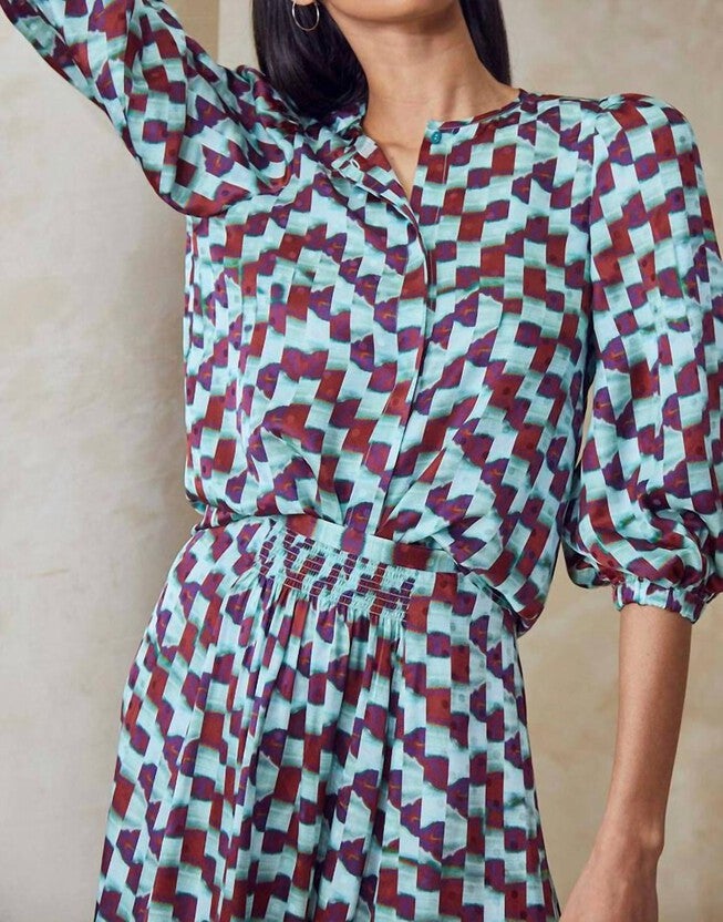 FINLEY BLOUSE IN SUBWAY TILE, , alternate image number 9