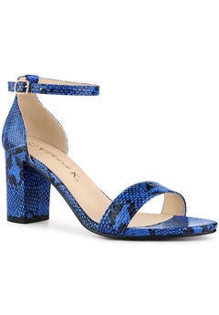 Snakeskin Ankle Strap Snake Chunky Heel Sandals