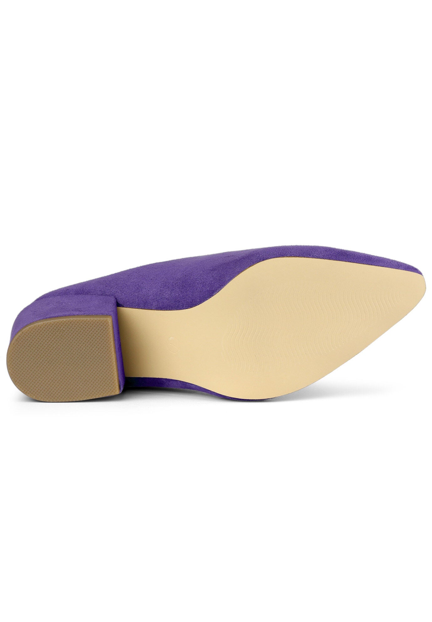 Pointed Toe Slip On Block Heel Slide Mules, Purple / Purple, alternate image number 3
