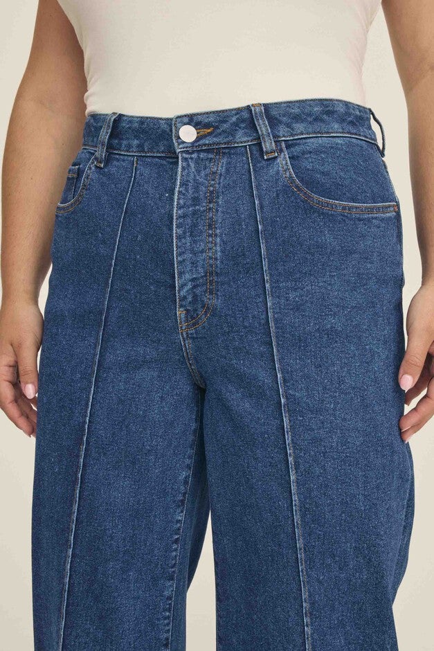 NCE PLUS - WIDE LEG JEANS | CUFF IT, CUFF IT / Dark Wash, alternate image number 3