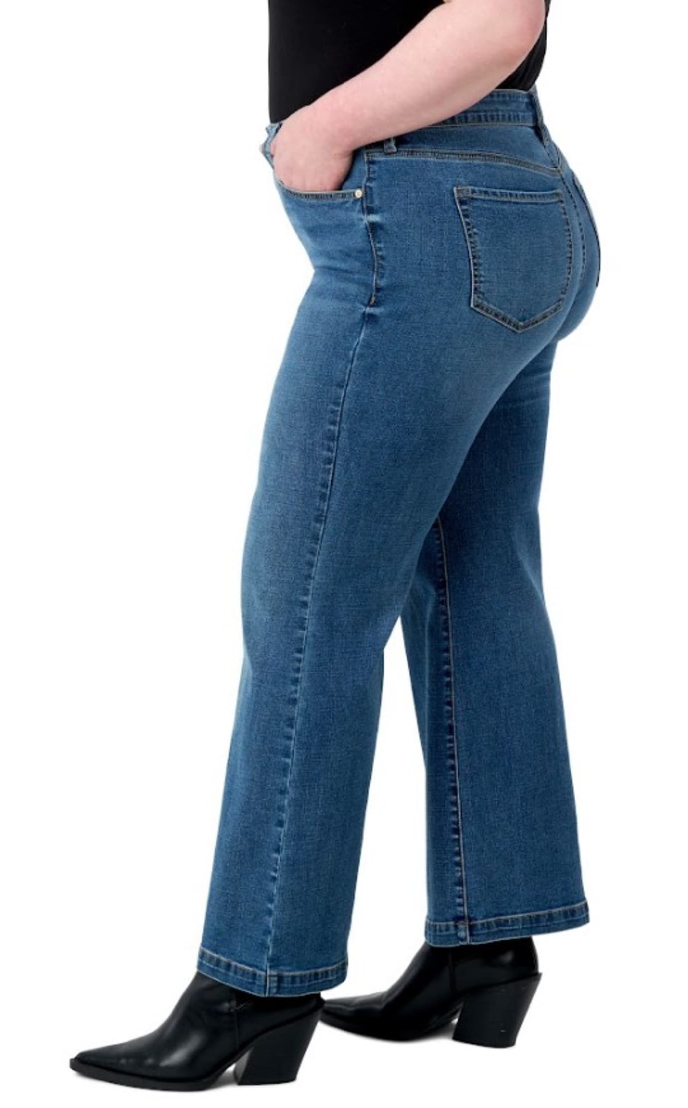 Bella Wide Leg, Honey / Medium Wash, alternate image number 1