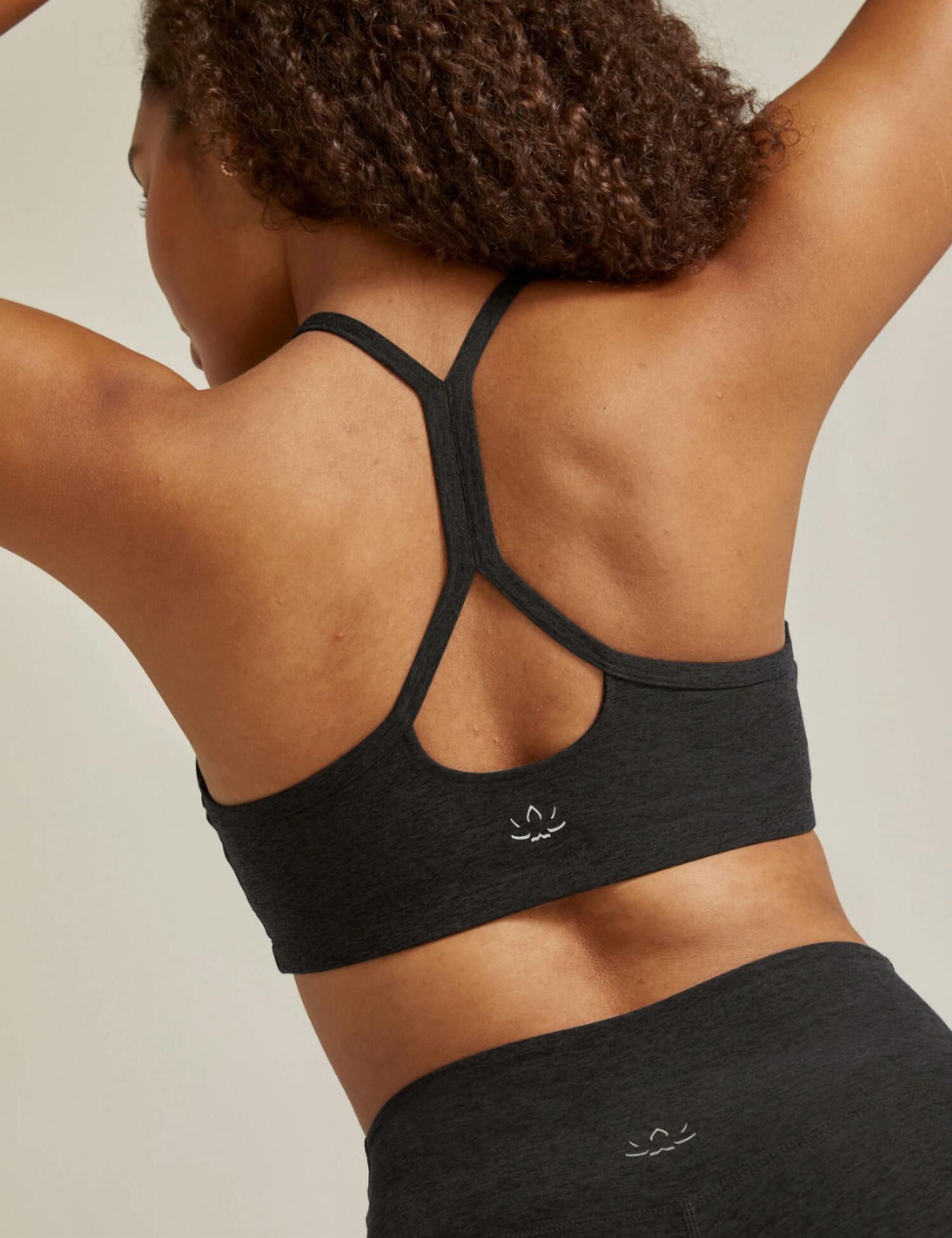 SPACEDYE SLIM RACERBACK BRA IN DARKEST NIGHT, , alternate image number 2