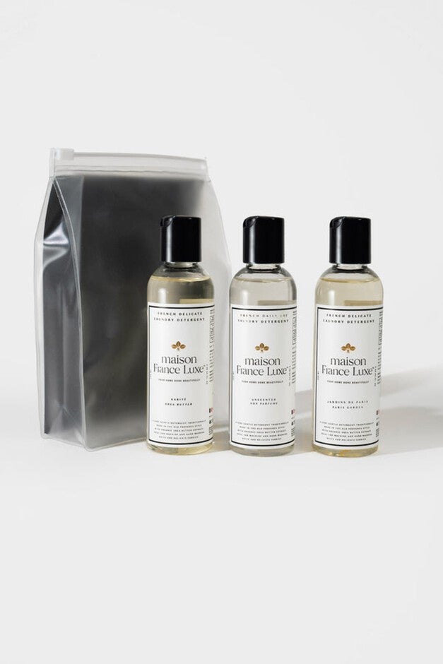 Luxe Laundry Detergent Sample Trio, Unscented Paris Gardens Karite / Light Yellow, hi-res image number 0