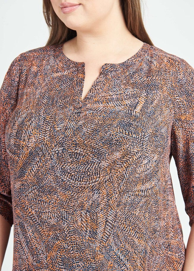 Gabriella 3/4 Roll-Tab Sleeve Blouse, , alternate image number null