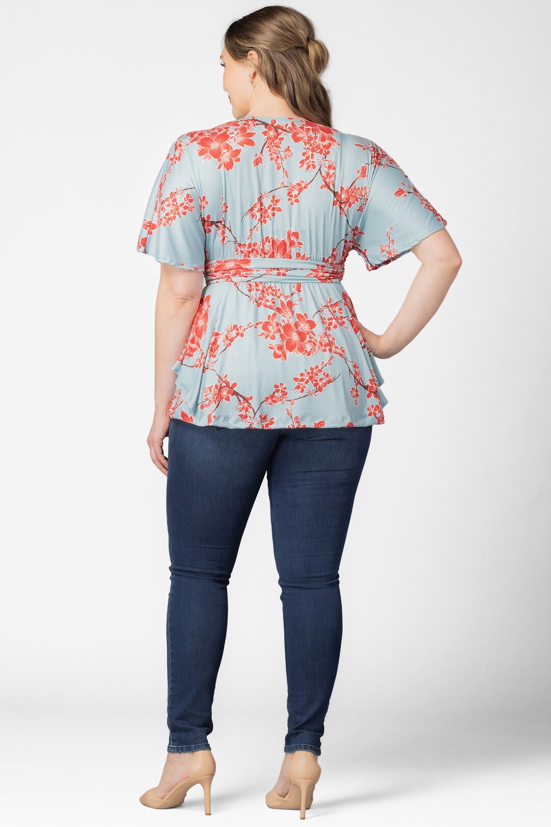 Encore Print Top, Cherry Blossom Print / Azure Blue, alternate image number 1