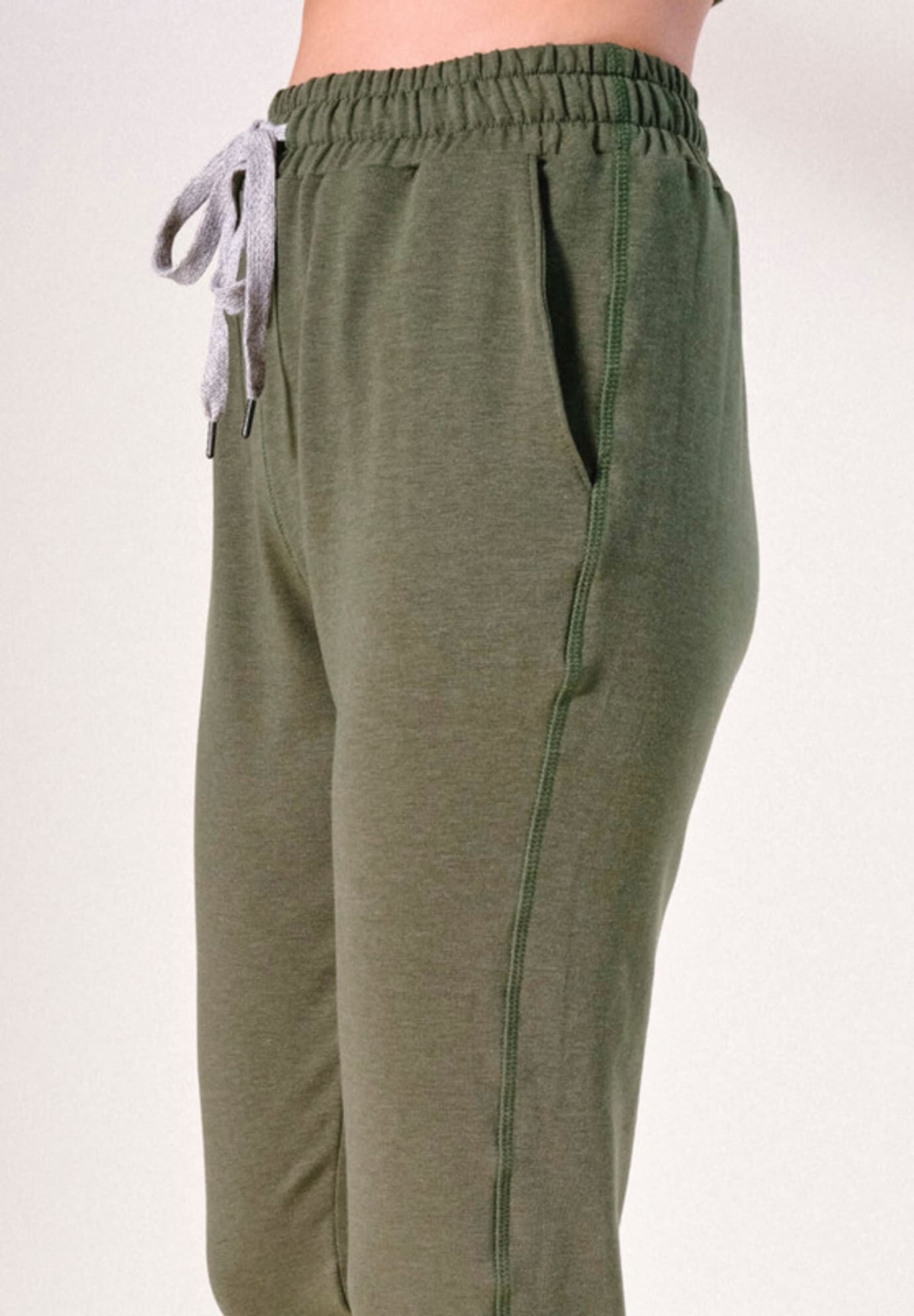 Plus Agnes Organic Cotton + Tencel Jogger Pant, Moss / Olive Green, alternate image number 2