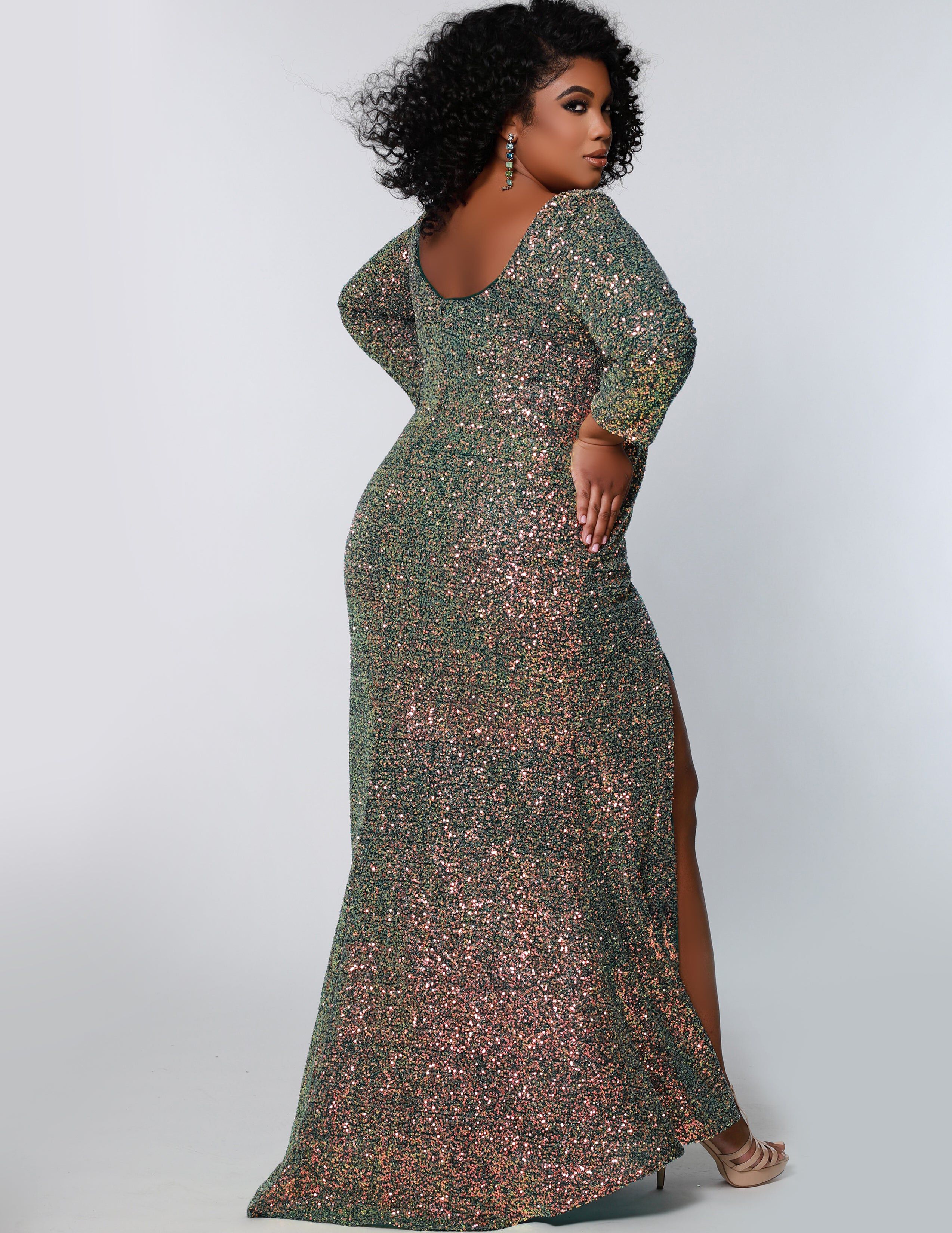 Oscar Worthy Evening Dress, Green Surge / Hunter Green, alternate image number 1