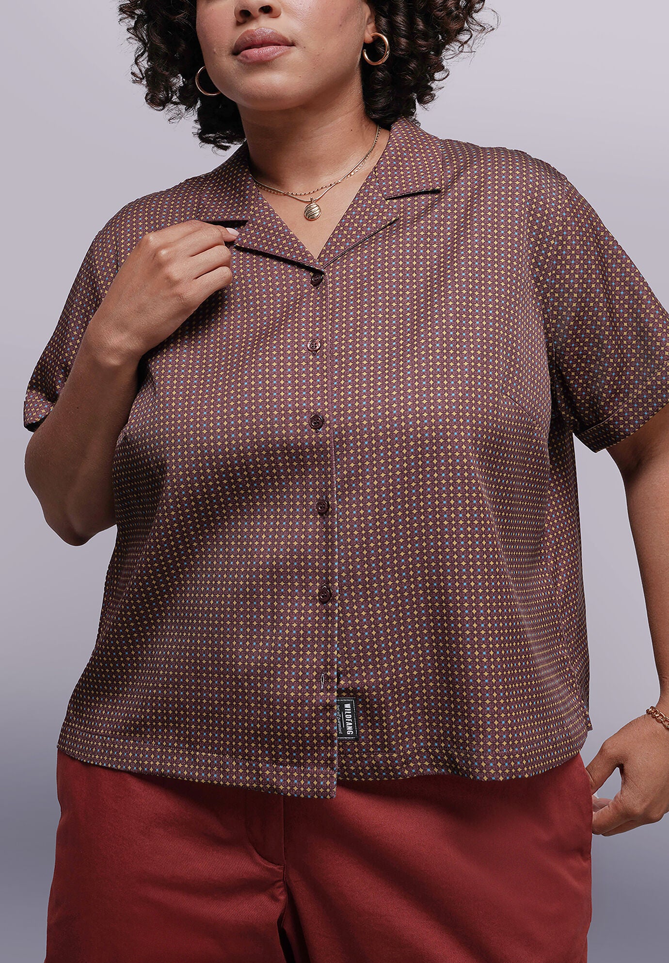 The Everyday Camp Button Up, MOSAIC DIJON / Brown, hi-res image number 0