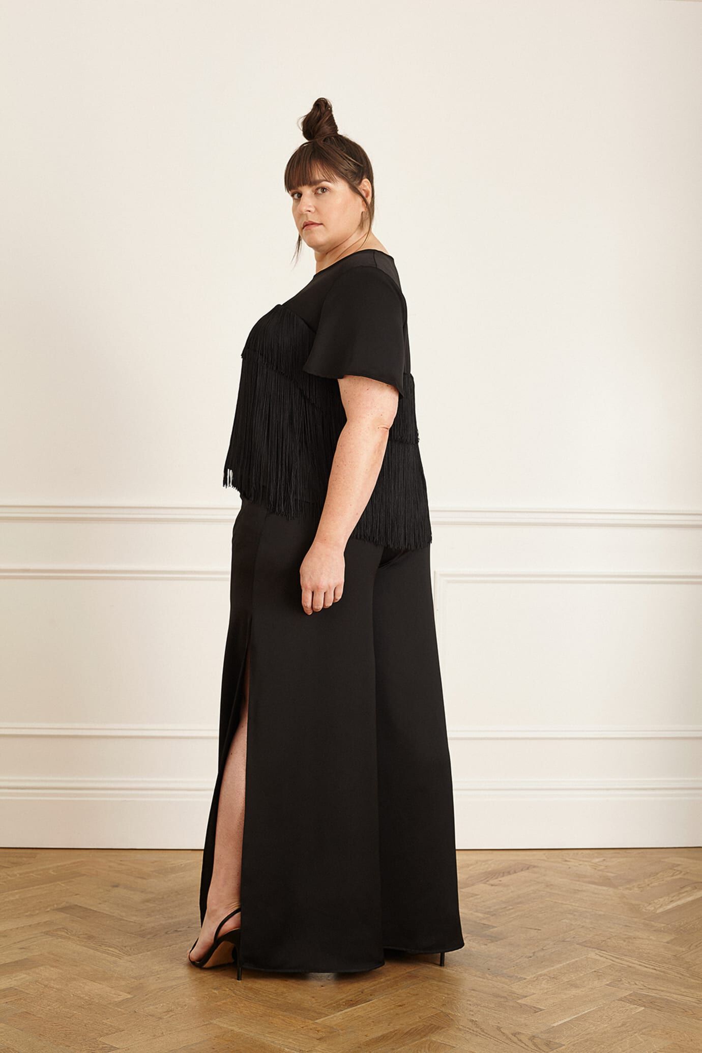 Black Fringe Top, Black / Black, alternate image number 3