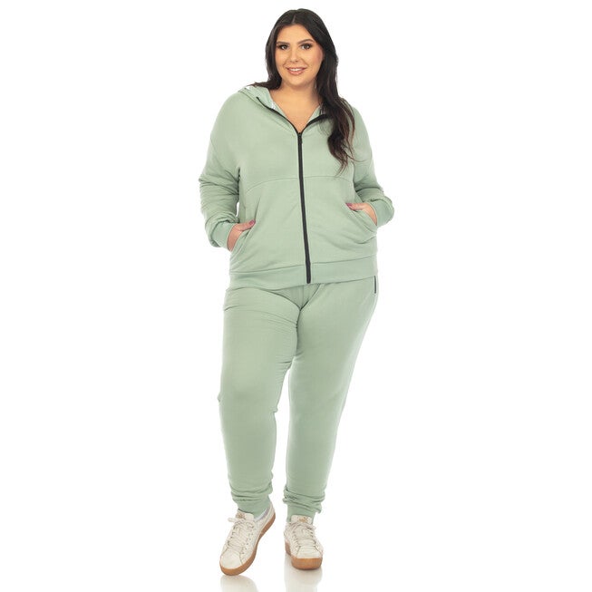 Two Piece Fleece Tracksuit Set, Sage / Sage Green, hi-res image number null