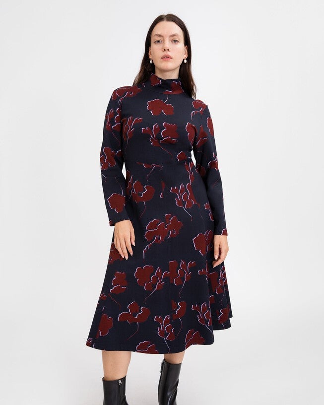 Thea Dress, Dark NavyMulberry Multi / Navy, alternate image number 2