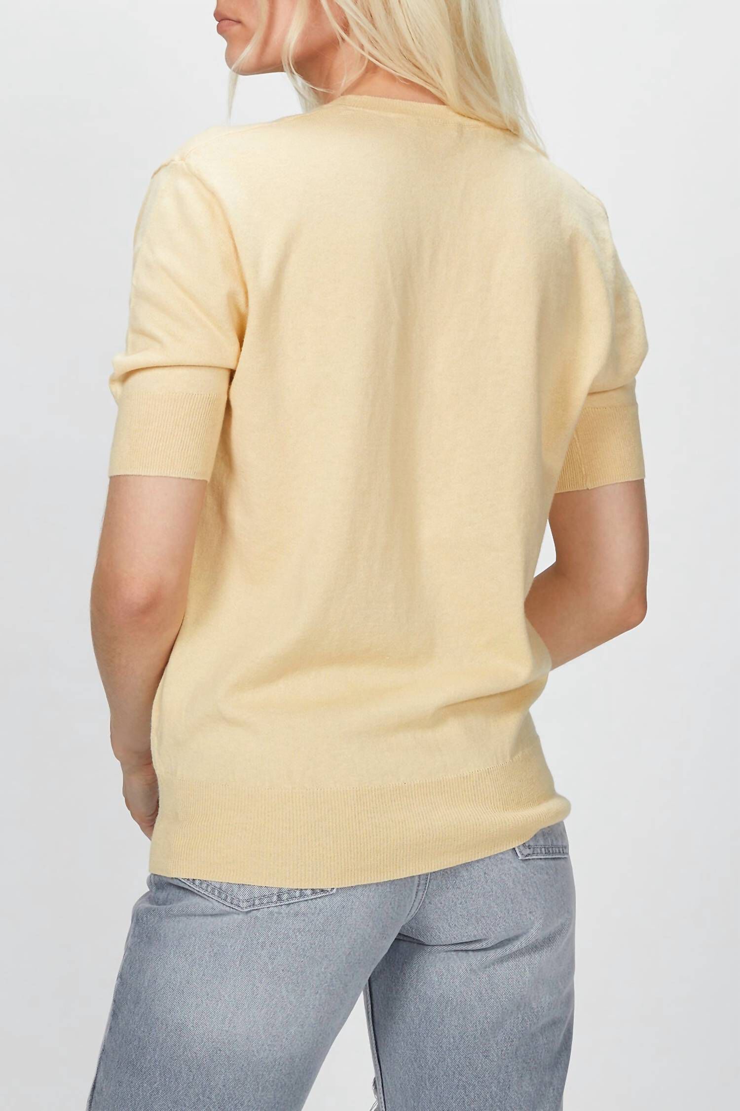ELBOW V-NECK TOP IN HONEY, , alternate image number 2