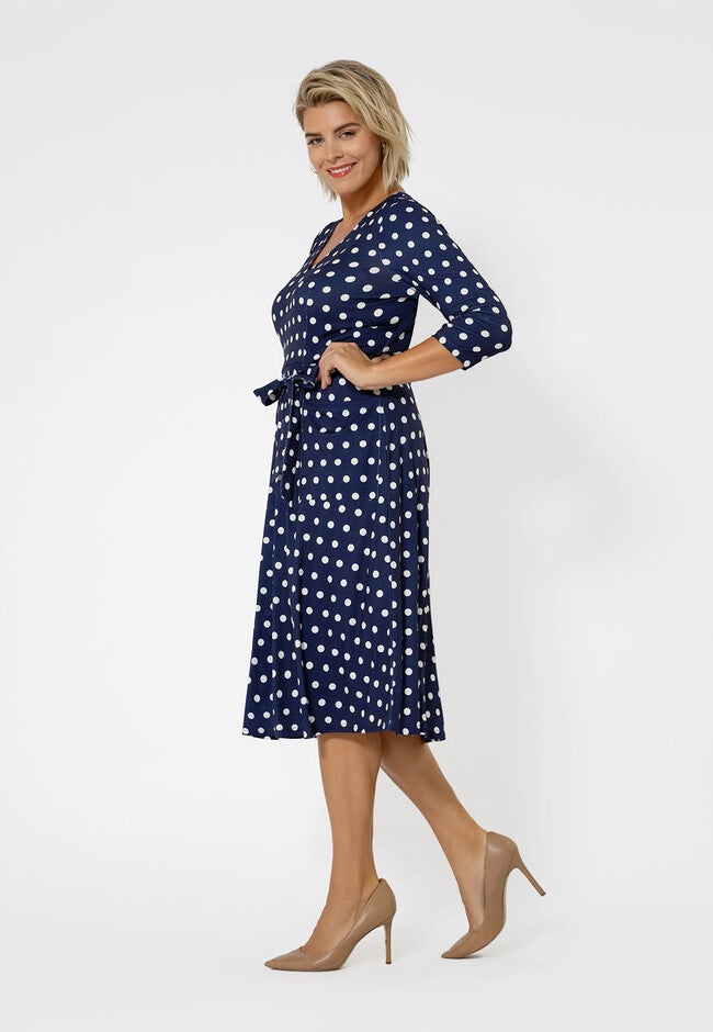 Eliza V-Neck Midi Dress, , alternate image number null