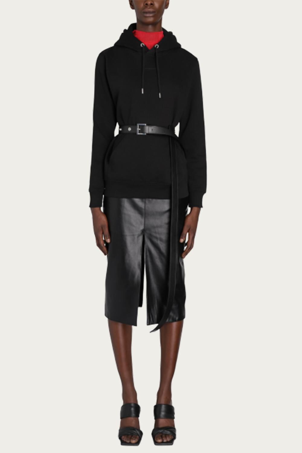 BOY HOODIE IN BLACK, Black / Black, alternate image number 2