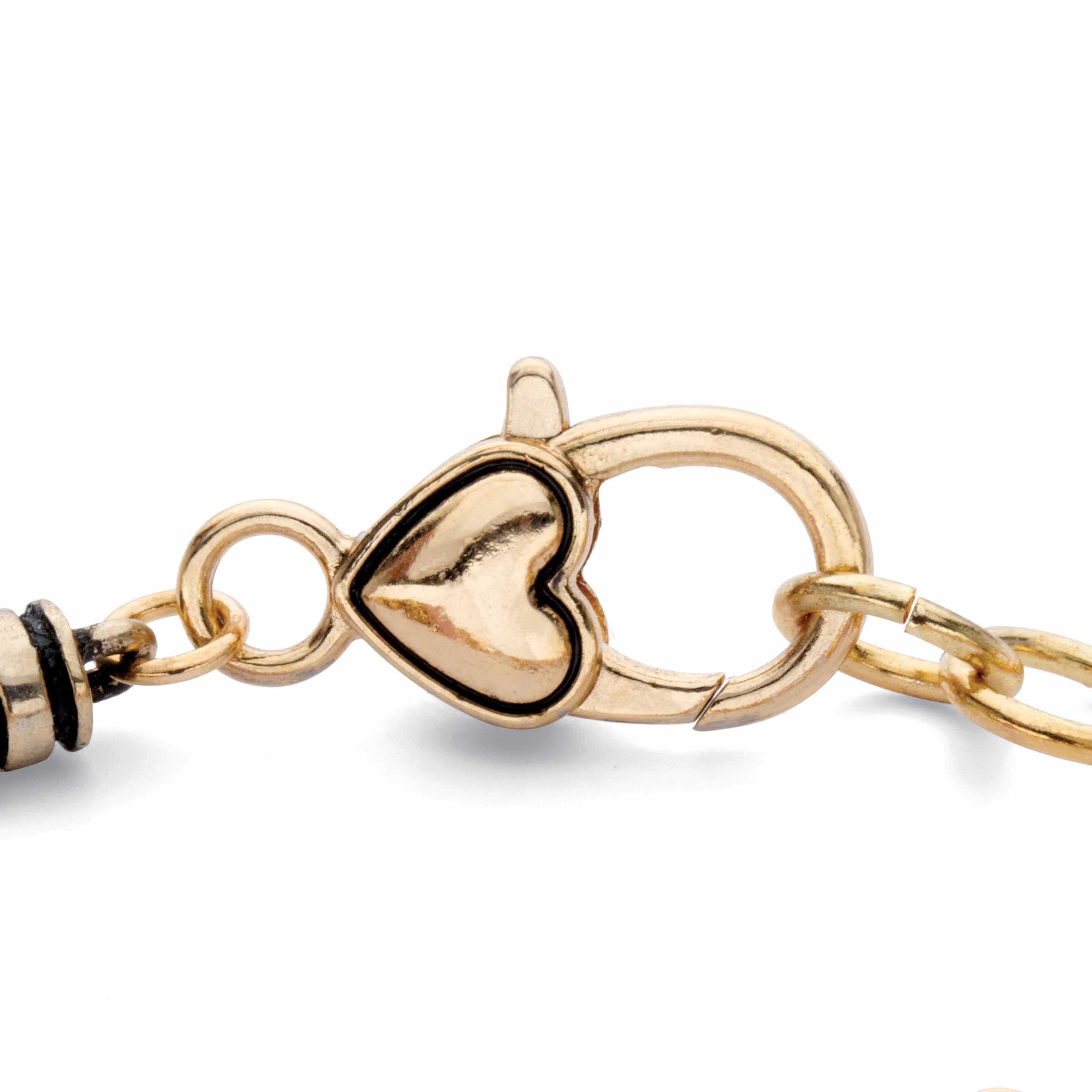 Pink and White Medical Nurses Goldtone Bali-Style Beaded Charm Bracelet 8 inches, , alternate image number 3