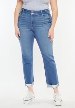 Esme Essentials High Rise Slim Straight Leg Jeans (Plus Size)