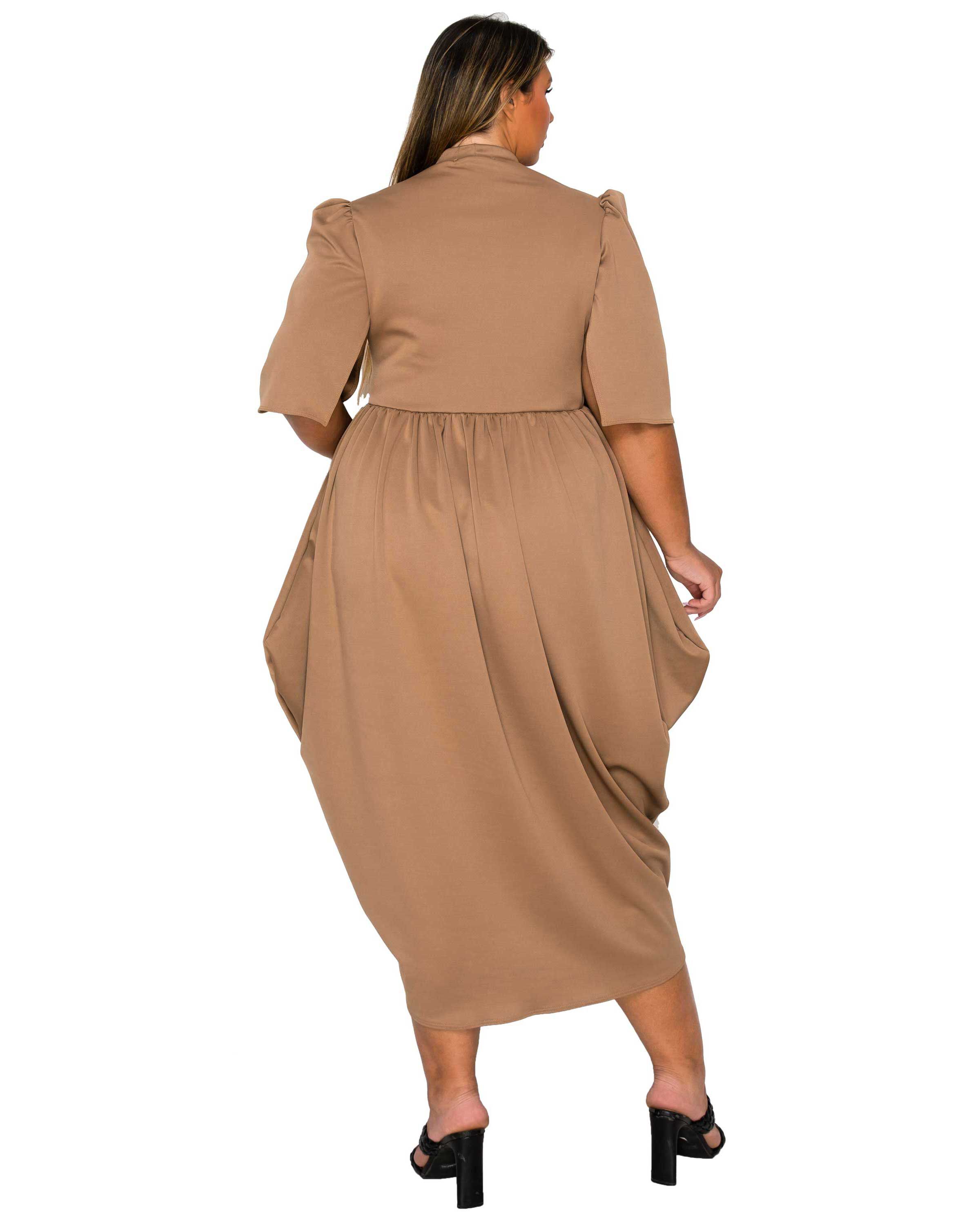 Aesira Tulip Hem Pocket Dress, Mocha / Mocha, alternate image number 2