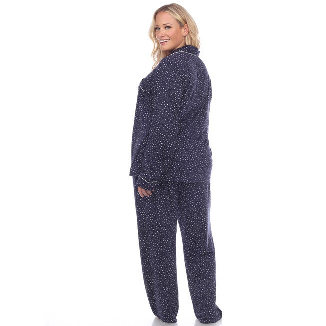 Long Sleeve Pajama Set, Navy / Navy, alternate image number 2