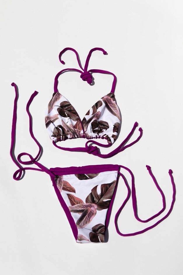 Florette Reversible Bikini Top, Purple / Purple, alternate image number null