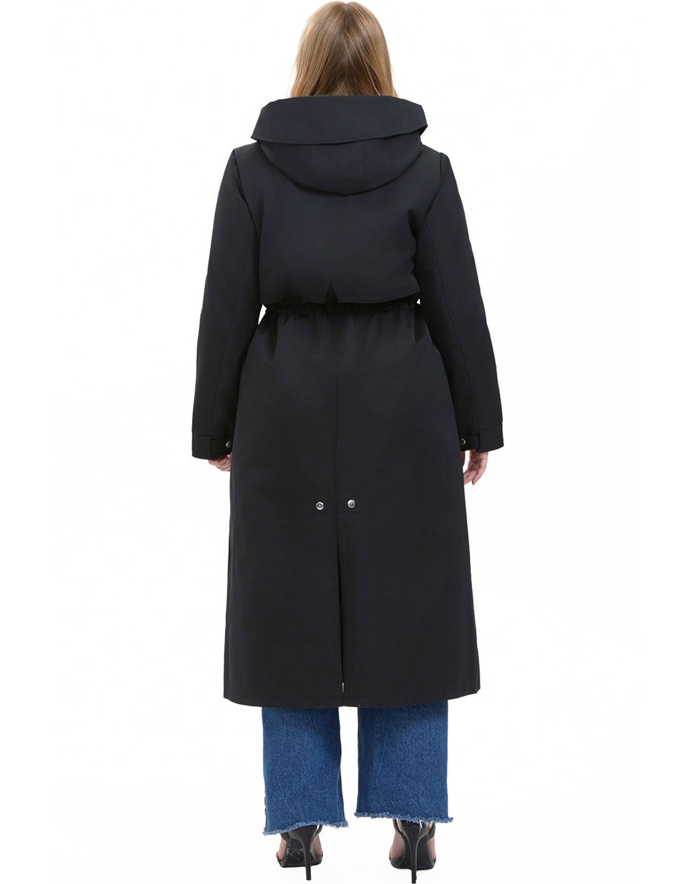Hooded Zip-Out Lined Long Parka Coat, Black, alternate image number 5