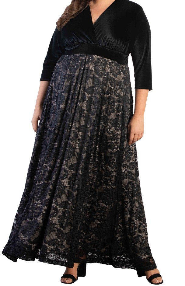 Victoria Velvet Evening Gown, ONYX / Black, alternate image number null