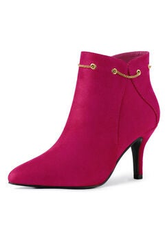 POINTED TOE ZIP STILETTO HEEL BOOTIES