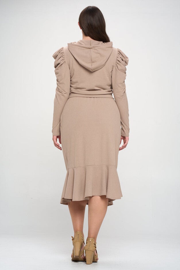 CARMEN TOP AND SKIRT SET, Khaki / Taupe, alternate image number 3