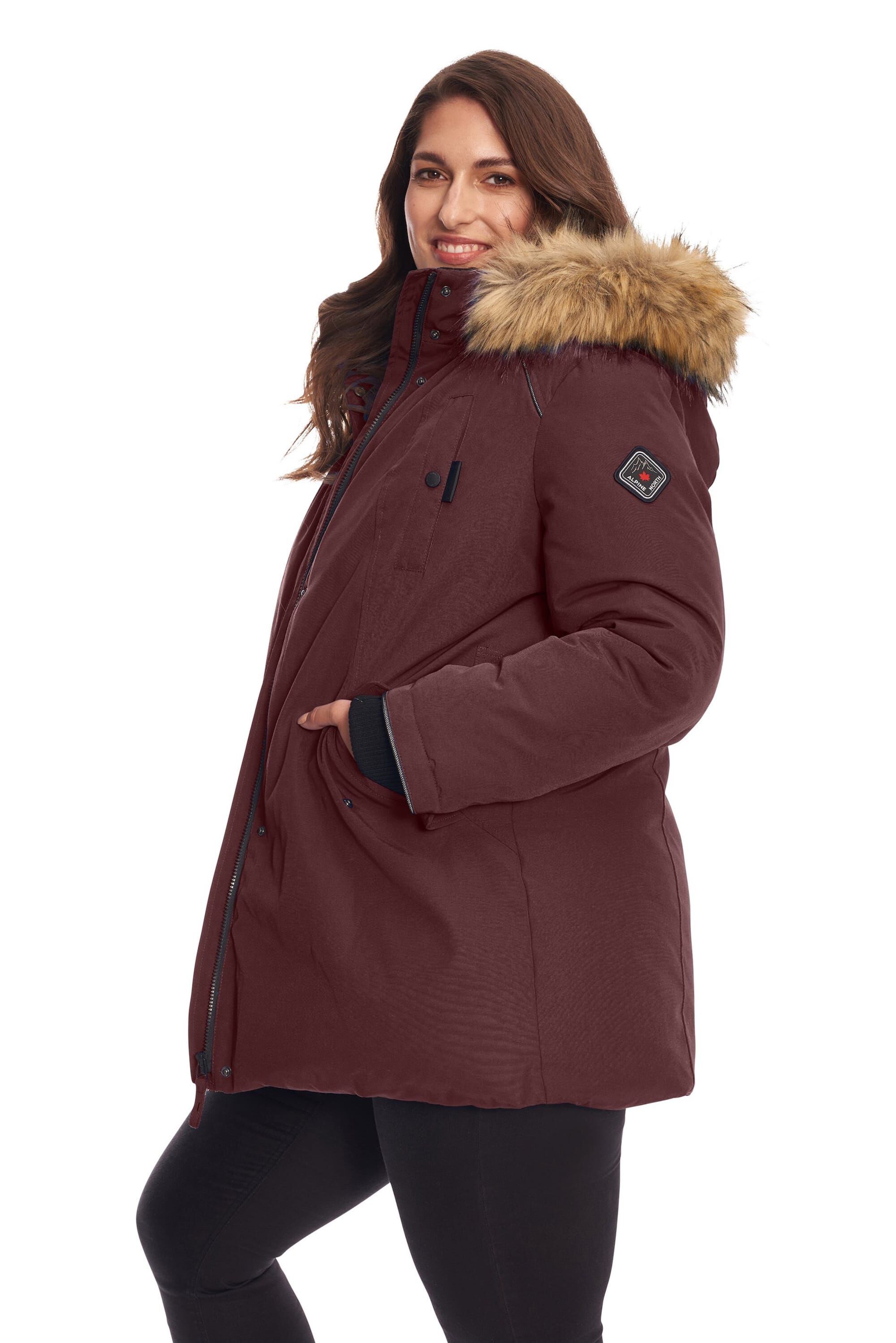 GLACIER | Vegan Down Recycled Parka Winter Jacket, Grape / Purple, alternate image number 1