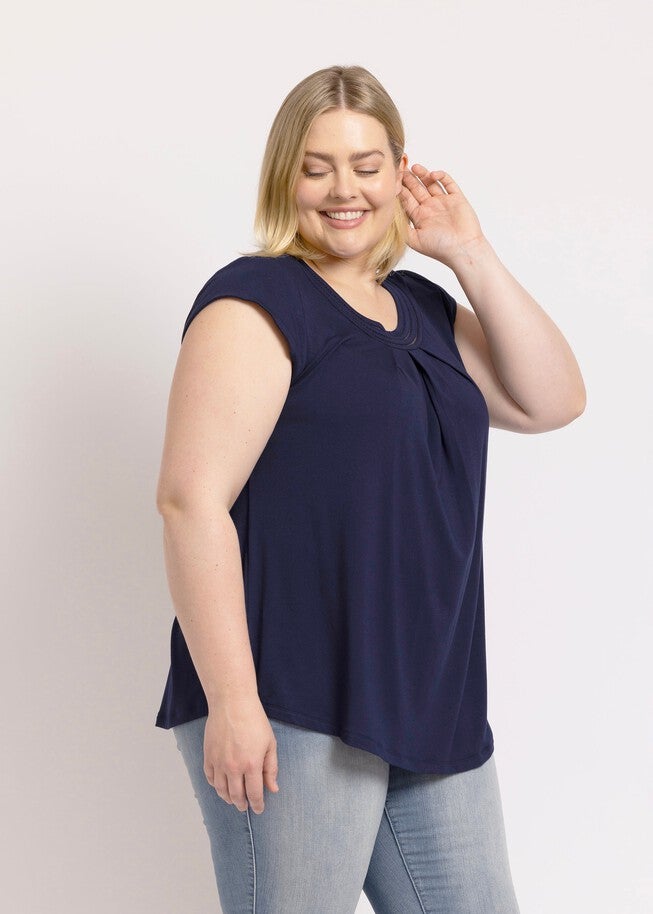 Robin Cap Sleeve Top, INDIGO / Navy, alternate image number null